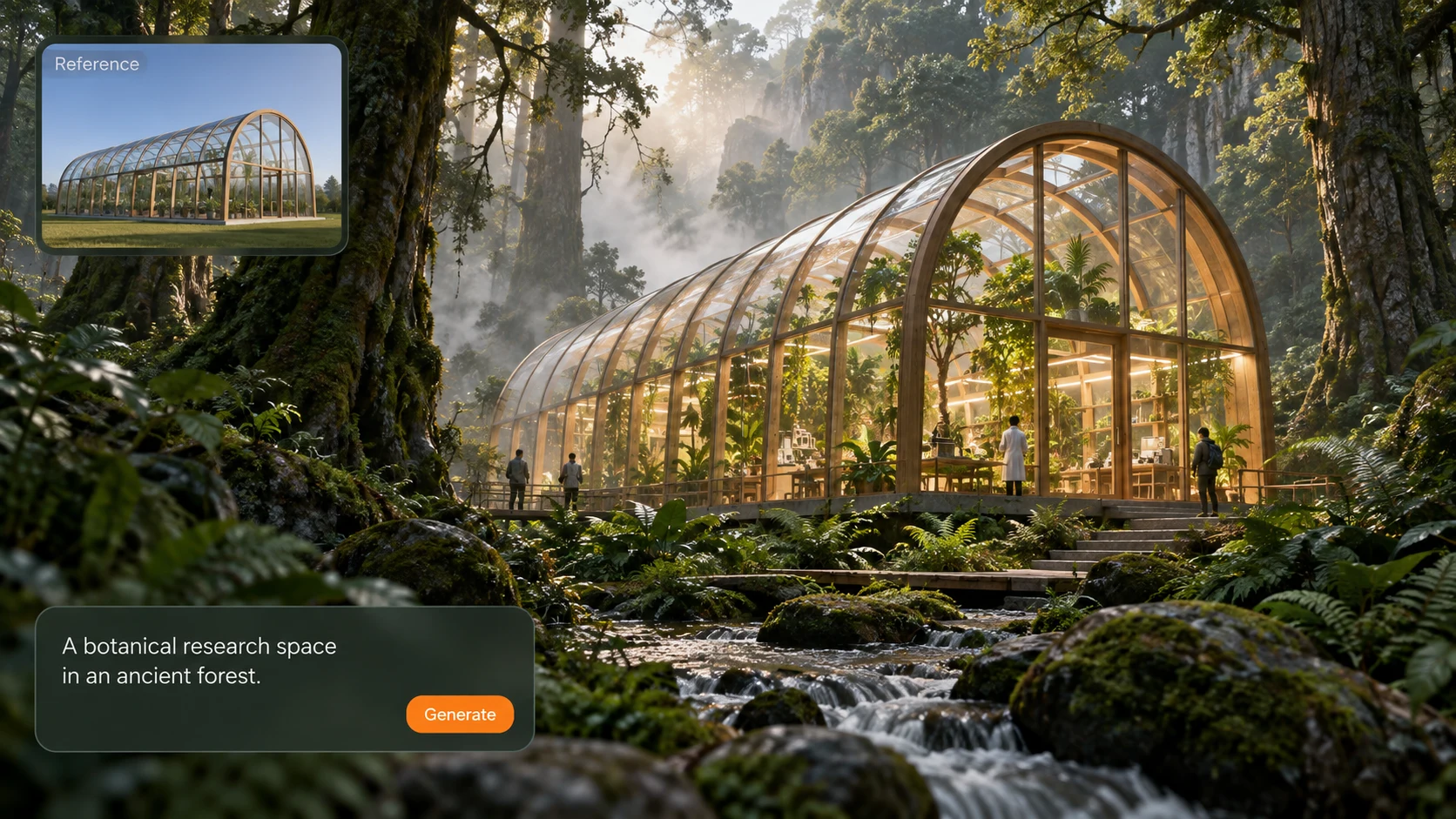 Greenhouse in a forest