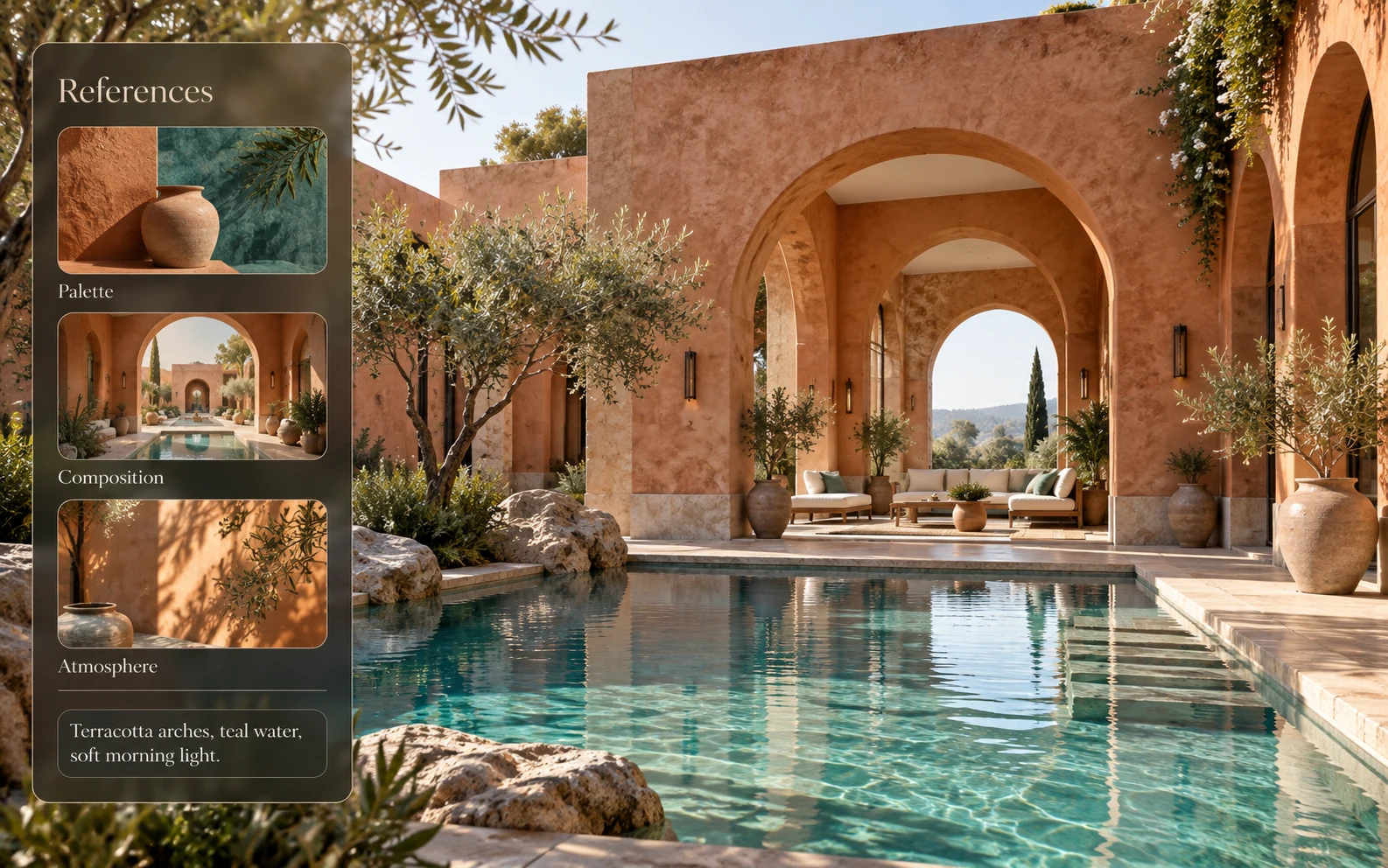 Hotel courtyard visual reference