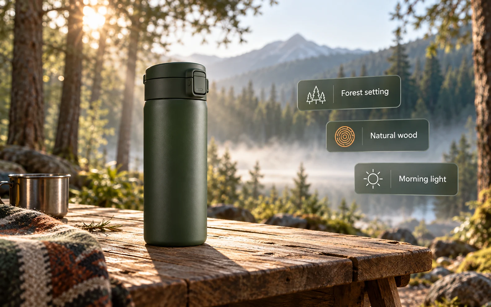 Insulated bottle product setting