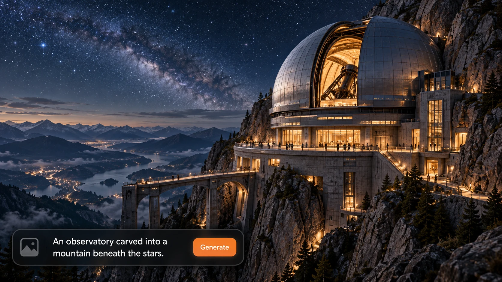 Imagined observatory scene